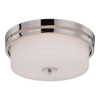 15&quot; - 3 Light - 60W Max Polished Nickel Finish Etched Opal Glass Nuvo Lighting