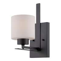 5" - 1 Light - 100W Max Aged Bronze Finish Etched Opal Glass Nuvo Lighting