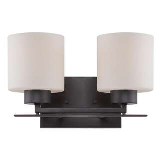 13" - 2 Light - 100W Max Aged Bronze Finish Etched Opal Glass Nuvo Lighting