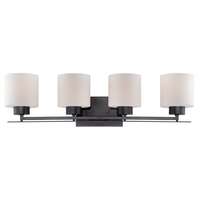 29&quot; - 4 Light - 100W Max Aged Bronze Finish Etched Opal Glass Nuvo Lighting