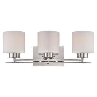 21" - 3 Light - 100W Max Polished Nickel Finish Etched Opal Glass Nuvo Lighting