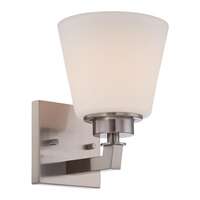6" - 1 Light - 100W Max Brushed Nickel Finish Satin White Glass Nuvo Lighting