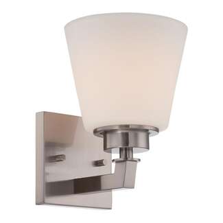 6" - 1 Light - 100W Max Brushed Nickel Finish Satin White Glass Nuvo Lighting
