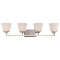 35&quot; - 4 Light - 100W Max Brushed Nickel Finish Satin White Glass Nuvo Lighting