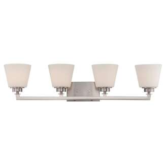 35&quot; - 4 Light - 100W Max Brushed Nickel Finish Satin White Glass Nuvo Lighting