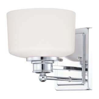 7" - 1 Light - 100W Max Polished Chrome Finish Satin White Glass Nuvo Lighting