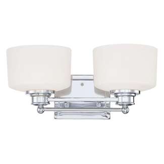 16&quot; - 2 Light - 100W Max Polished Chrome Finish Satin White Glass Nuvo Lighting