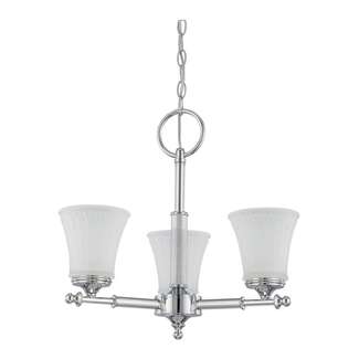 20&quot; - 3 Light - 60W Max Polished Chrome Finish Arms Up Frosted Etched Glass Nuvo Lighting