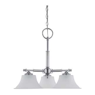 24.75&quot; - 3 Light - 60W Max Polished Chrome Finish Arms Down Frosted Etched Glass Nuvo Lighting