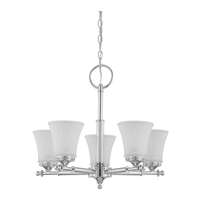 22&quot; - 5 Light - 60W Max Polished Chrome Finish Arms Up Frosted Etched Glass Nuvo Lighting