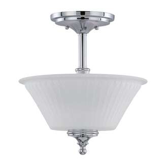 16&quot; - 2 Light - 60W Max Polished Chrome Finish Frosted Etched Glass Nuvo Lighting