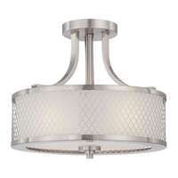 14&quot; - 3 Light - 60W Max Brushed Nickel Finish Frosted Glass Nuvo Lighting