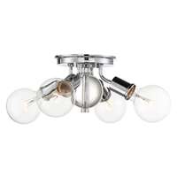 18&quot; - 4 Light - 60W Max Polished Nickel Finish Crystal Accent Nuvo Lighting