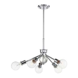 5 Lamp - 60W Max Polished Nickel Finish Crystal Accents Nuvo Lighting