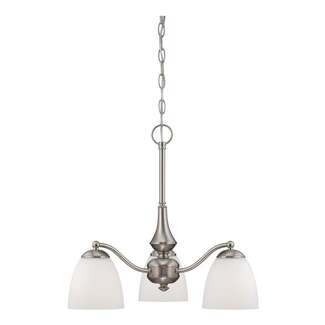21&quot; - 3 Light - 60W Max Brushed Nickel Finish Arms Down Frosted Glass Nuvo Lighting