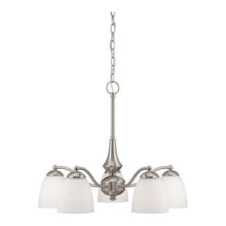 25&quot; - 5 Light - 60W Max Brushed Nickel Finish Arms Down Frosted Glass Nuvo Lighting