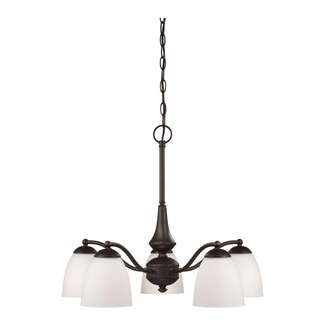 25&quot; - 5 Light - 60W Max Prairie Bronze Finish Arms Down Frosted Glass Nuvo Lighting