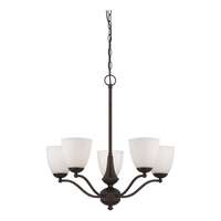 25&quot; - 5 Light - 60W Max Prairie Bronze Finish Arms Up Frosted Glass Nuvo Lighting