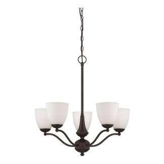 25&quot; - 5 Light - 60W Max Prairie Bronze Finish Arms Up Frosted Glass Nuvo Lighting