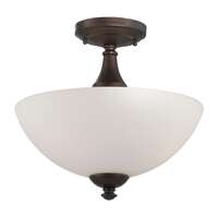 13&quot; - 3 Light - 60W Max Prairie Bronze Finish Frosted Glass Nuvo Lighting