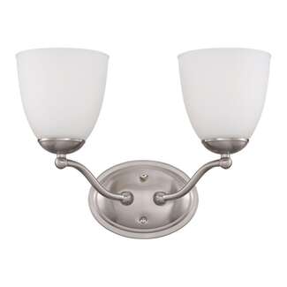 15&quot; - 2 Light - 100W Max Brushed Nickel Finish Frosted Glass Nuvo Lighting