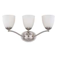 21&quot; - 3 Light - 100W Max Brushed Nickel Finish Frosted Glass Nuvo Lighting