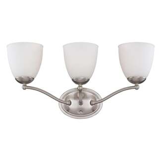 21&quot; - 3 Light - 100W Max Brushed Nickel Finish Frosted Glass Nuvo Lighting