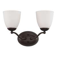 15&quot; - 2 Light - 100W Max Prairie Bronze Finish Frosted Glass Nuvo Lighting