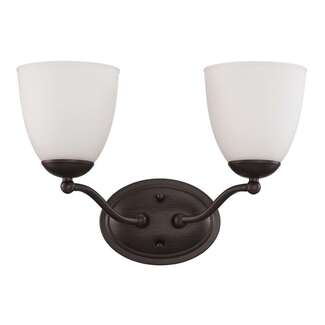 15&quot; - 2 Light - 100W Max Prairie Bronze Finish Frosted Glass Nuvo Lighting