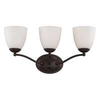 21&quot; - 3 Light - 100W Max Prairie Bronze Finish Frosted Glass Nuvo Lighting