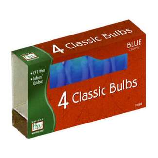 New Ceramic Blue indoor/outdoor use 4PK C9 Replacement Bulbs 