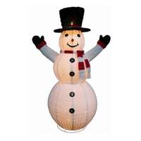HW 72&quot; Swirl Design Chenille Top Hat Snowman C7 Light Bulbs