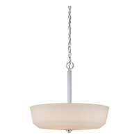 18&quot; - 4 Light - 60W Max Polished Nickel Finish White Glass Nuvo Lighting