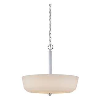 18&quot; - 4 Light - 60W Max Polished Nickel Finish White Glass Nuvo Lighting