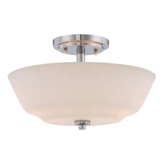 13&quot; - 2 Light - 60W Max Polished Nickel Finish White Glass Nuvo Lighting