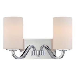 14&quot; - 2 Light - 100W Max Polished Nickel Finish White Glass Nuvo Lighting