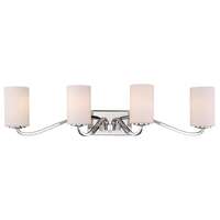 34&quot; - 4 Light - 100W Max Polished Nickel Finish White Glass Nuvo Lighting