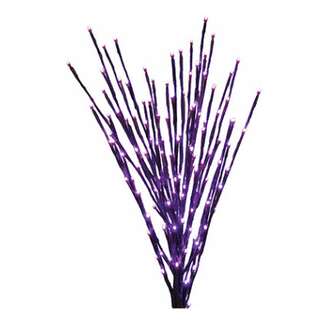 Purple LED Bush Light 140 Light - Black Branch Halloween Yard Decor