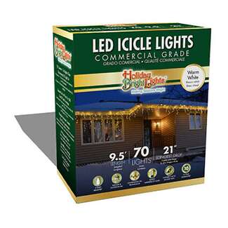 70 LED Icicle Set Warm White - T5 Commercial Grade