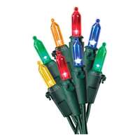 HW - Miniature Light Set Multi-Colored LEDs Green Wire, 50-Ct.
