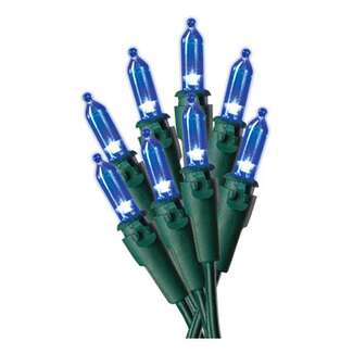 HW - Miniature Light Set Blue LEDs Green Wire, 50-Ct.