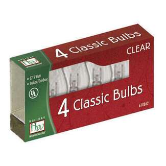 Incandescent Replacement Bulbs - 4PK - C7 Clear - Twinkle