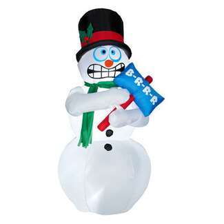6&#39; Animated Air Blown Shivering Snowman Inflatable Yard Decoration