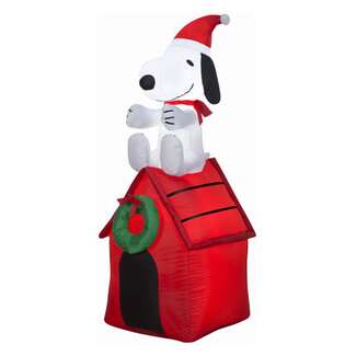 48&quot; Airblown Snoopy &amp; Woodstock On Doghouse Outdoor Yard Decoration