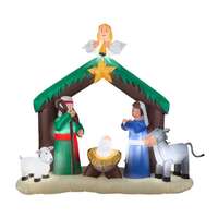 79&quot; Airblown Holy Family Nativity Scene Outdoor Yard Decoration