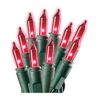 HW - Green Wire Incandescent Mini Red - 100 Lights
