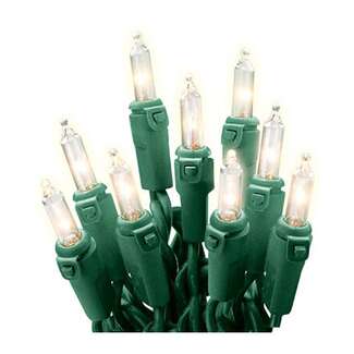 HW - Green Wire Incandescent Mini Clear - 50 Lights