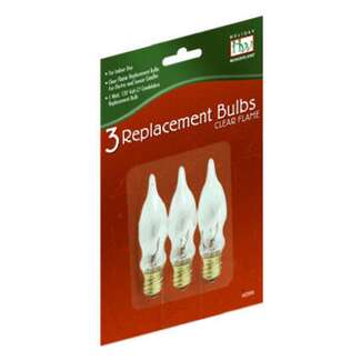 HW - Replacement Incandescent Flame Bulb C7 - Clear - 3PK