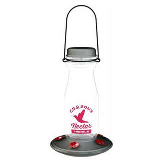 Jersey Vintage Milk Bottle Hummingbird Feeder 18 Fluid OZ Capacity