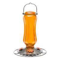 Carnival Glass Vintage Oriole Feeder - Orange 16 OZ Nectar Capacity